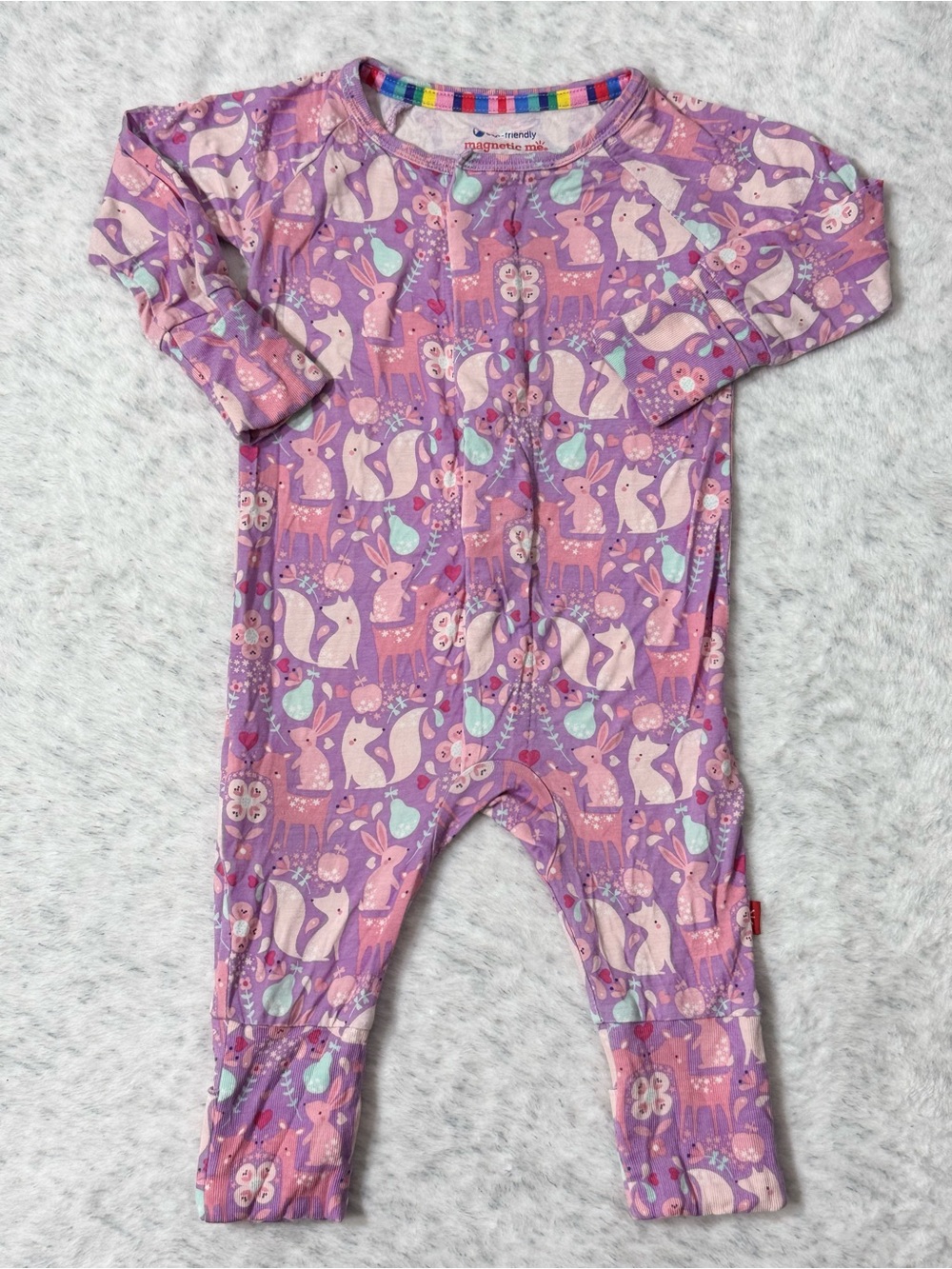 NWOT Magnetic Me Woodland Animals Footless Sleeper 0-3M Baby Girl Modal Purple